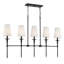 Lustre linéaire Queenswood à 5 lumières, noir mat-1925761922