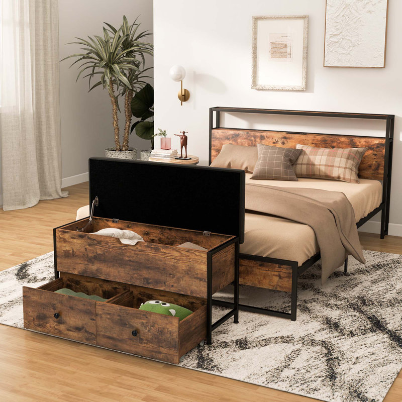 Banc de rangement en similicuir Marthe