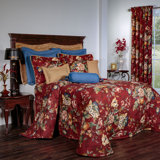 Queensland Crimson Cotton Floral Bedspread