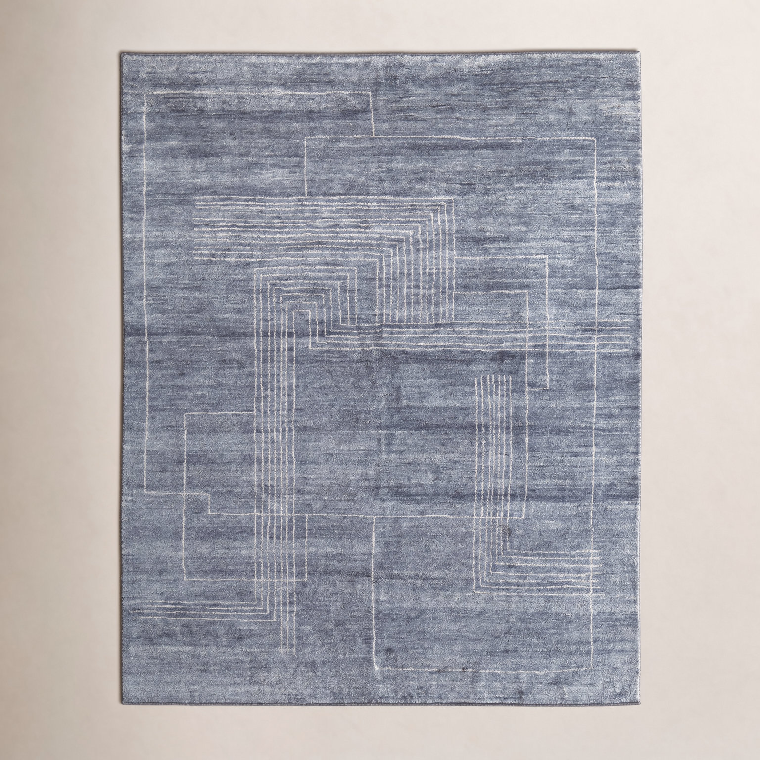 Monaco Gray Hand-Knotted Abstract Rug, Rectangle 8'6" x 11'6"
