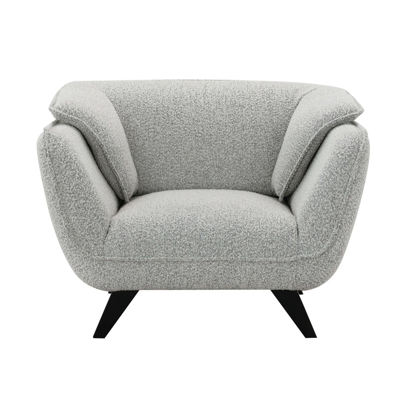 Fauteuil bouclé gris clair