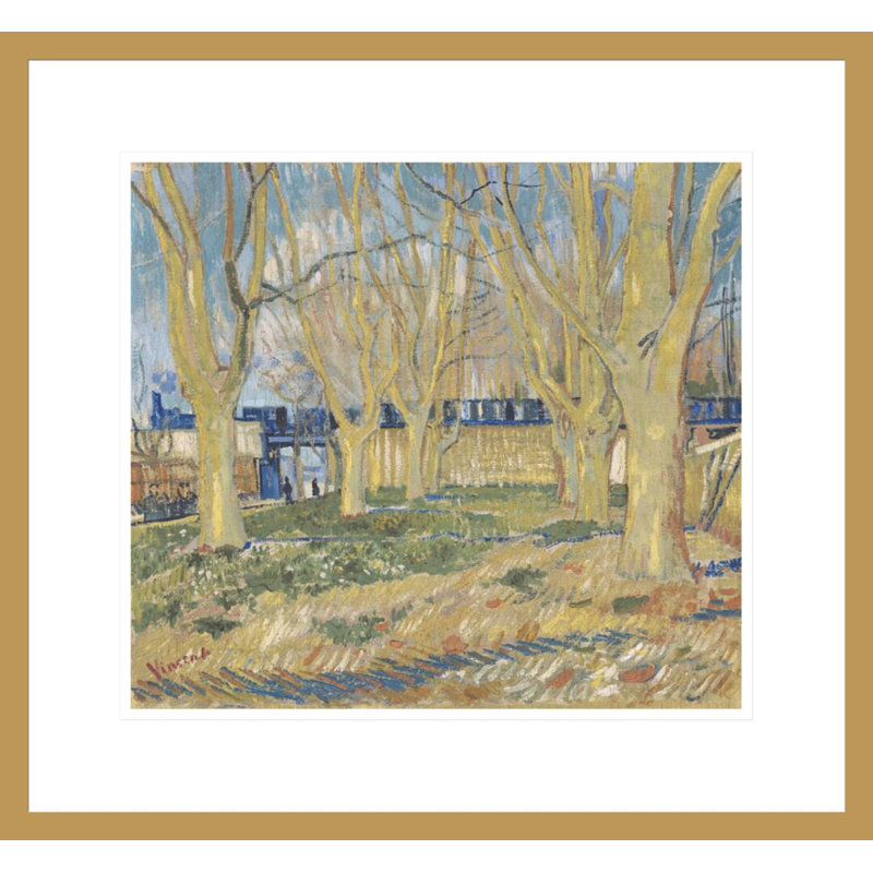 Le Train Bleu by Vincent van Gogh -Framed Giclee Print, 17.75" H x 19.15" W