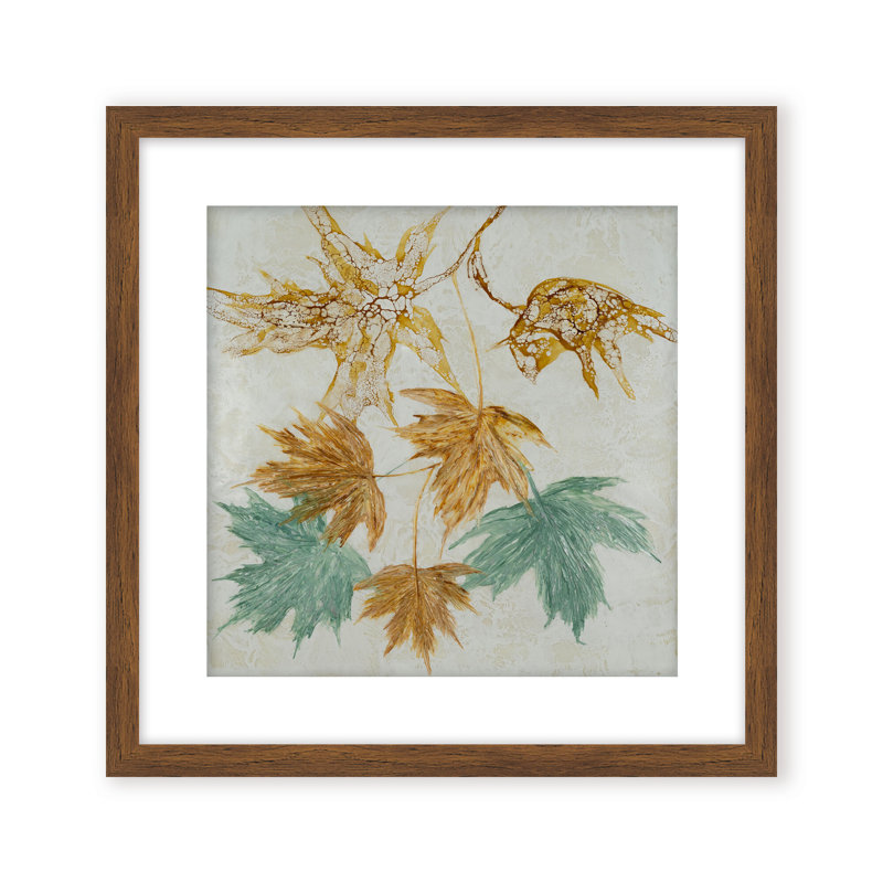 Nature Inspired "Lustrous Foliage" Canvas Wall Art By , 20" H x 20" W x 1.125" D, Framed Matted Print, Brown