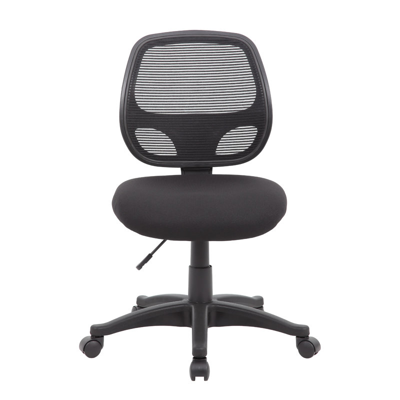 Maya Rolling Office Chair, Black Mesh, Foam Padding And Lumbar Support