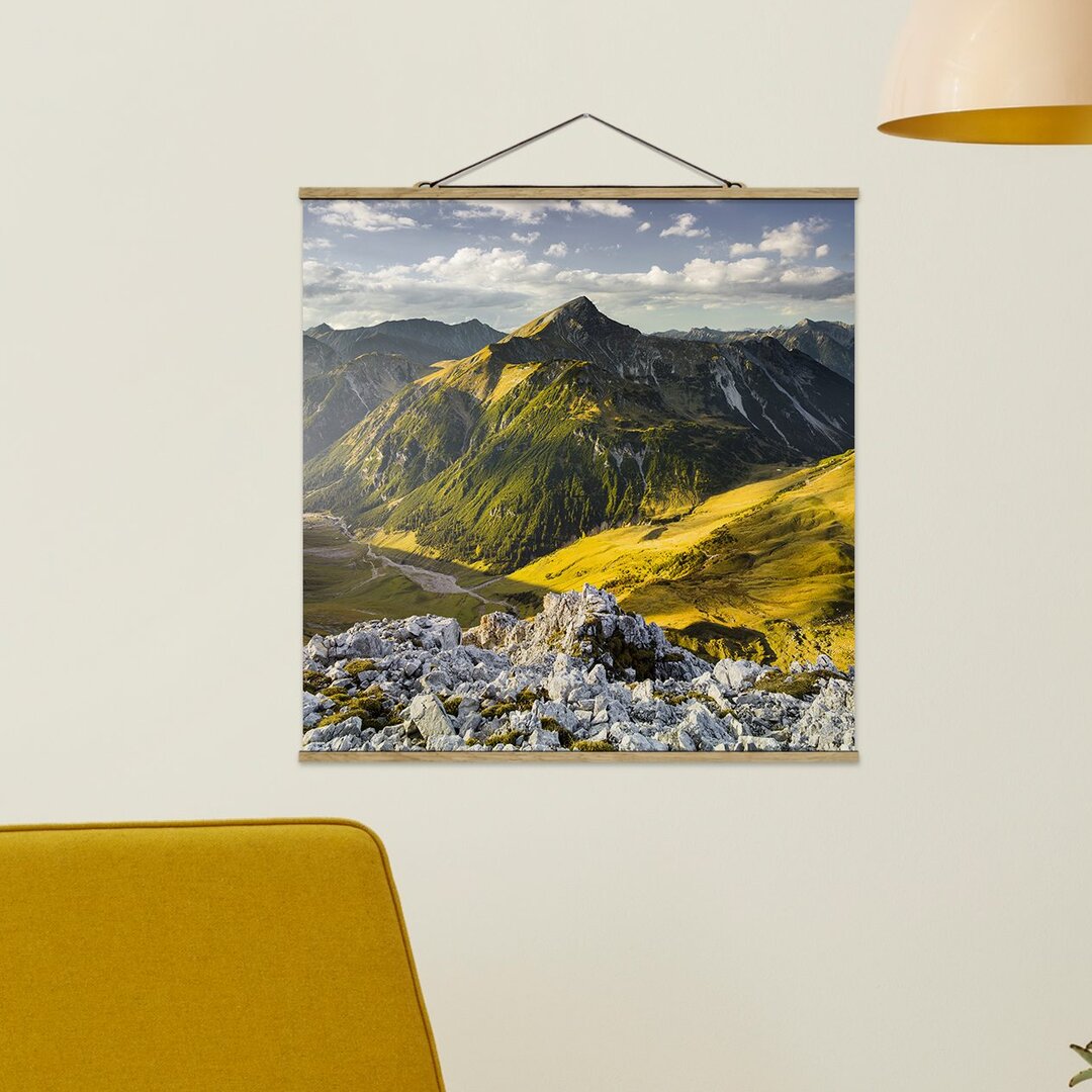 Fotodruck Berge und Tal der Lechtaler Alpen in Tirol