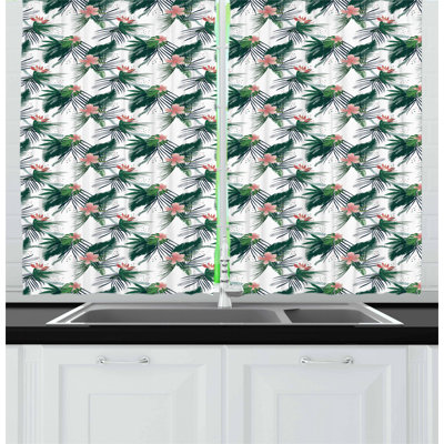 Floral Tailored Kitchen Curtain