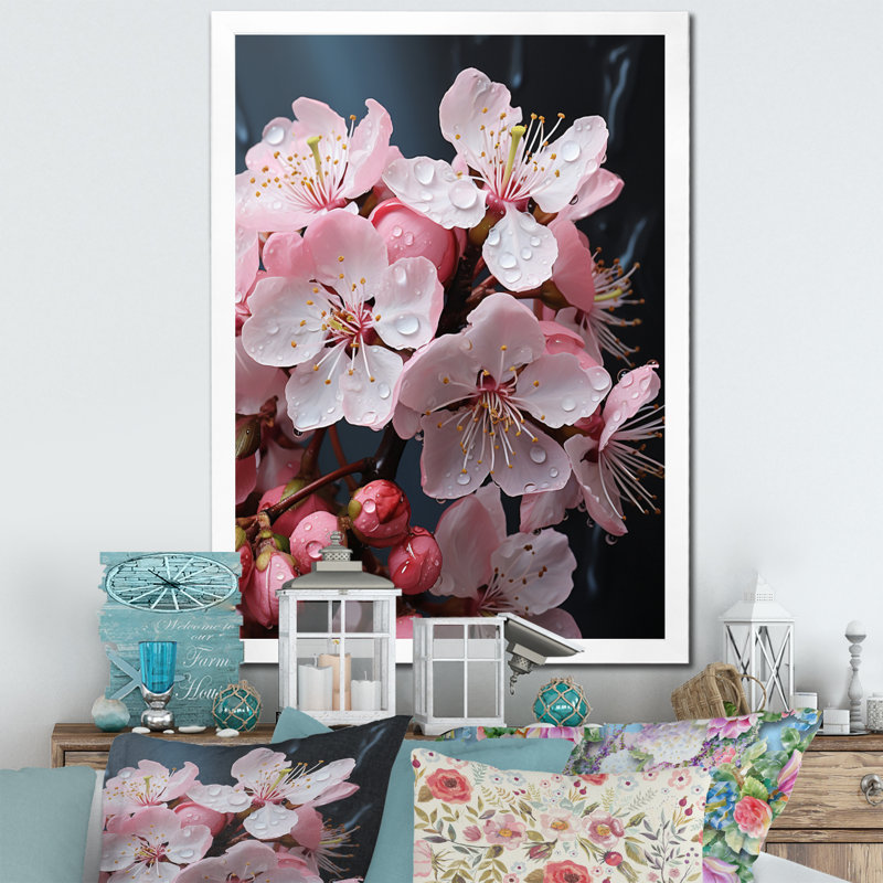 «Apple Blossom Minimalist Serenity I», reproduction d'art sur toile florale, H 40 po x l 30 po x P 1 po