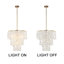 Zussen 20.5" Luster Bronze 4 Tier Tiered Chandelier with Natural White Shell