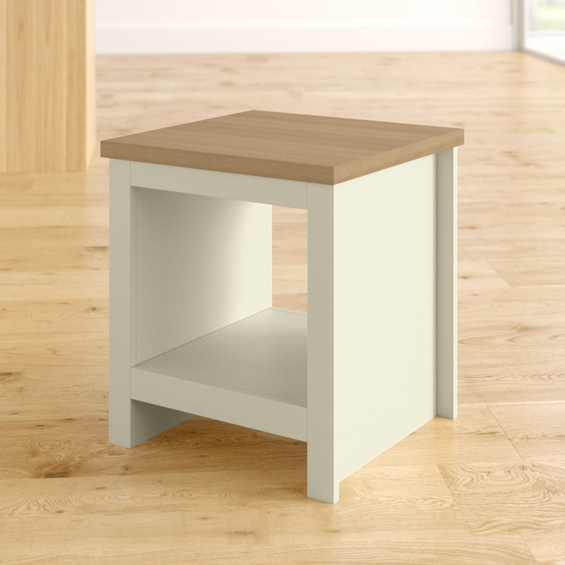 Loretta Sled End Table, Cream