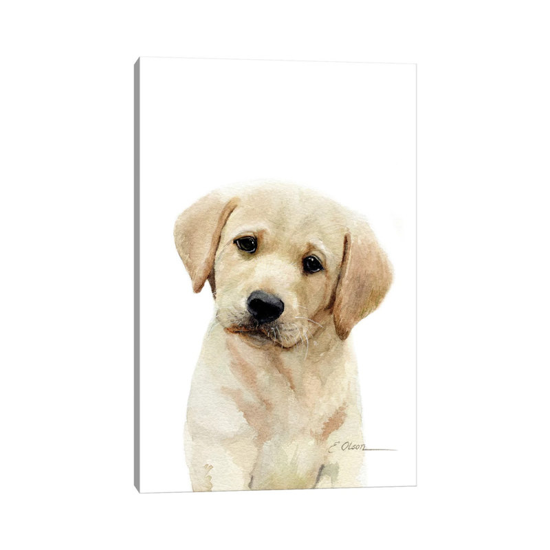 Yellow Labrador Puppy by Watercolor Luv - Wrapped Canvas Gallery-Wrapped Canvas Giclée, 101.6 cm H x 66.04 cm W