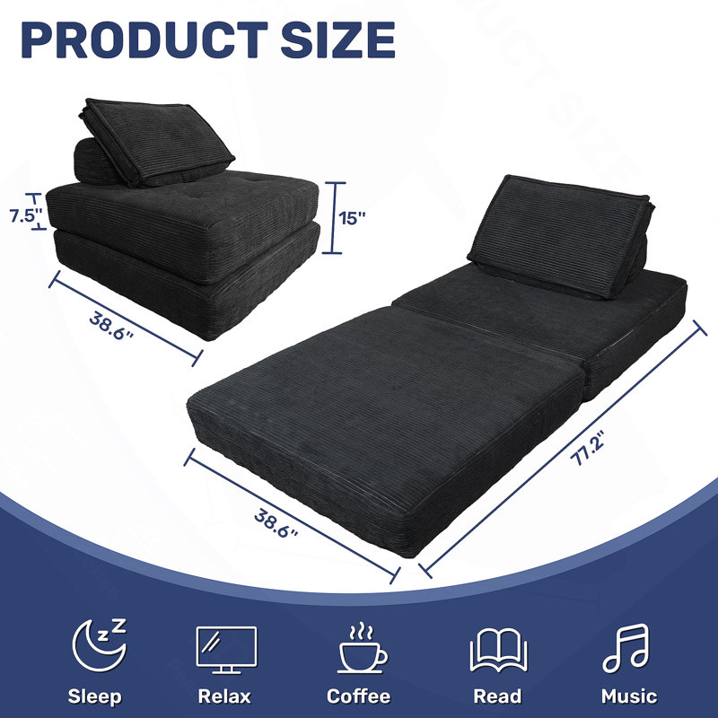 Folding Sofa Bed With Pillow