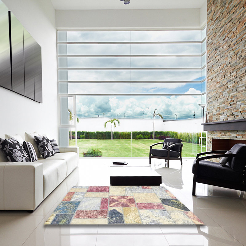 Abstract Indoor Rug, Square 6'