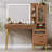 47.24" Makeup Vanity with 29.53" Lighted Mirror, 5 Drawers & Charging Station & 3 Light Modes-1537098263