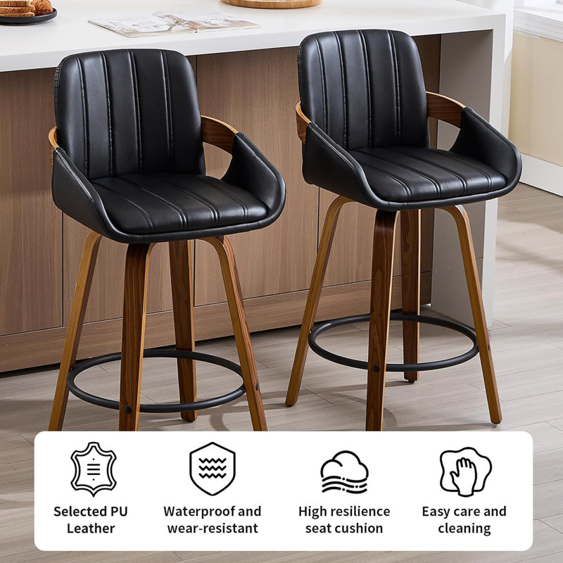Swivel Bar & Counter Stool, Black, 2