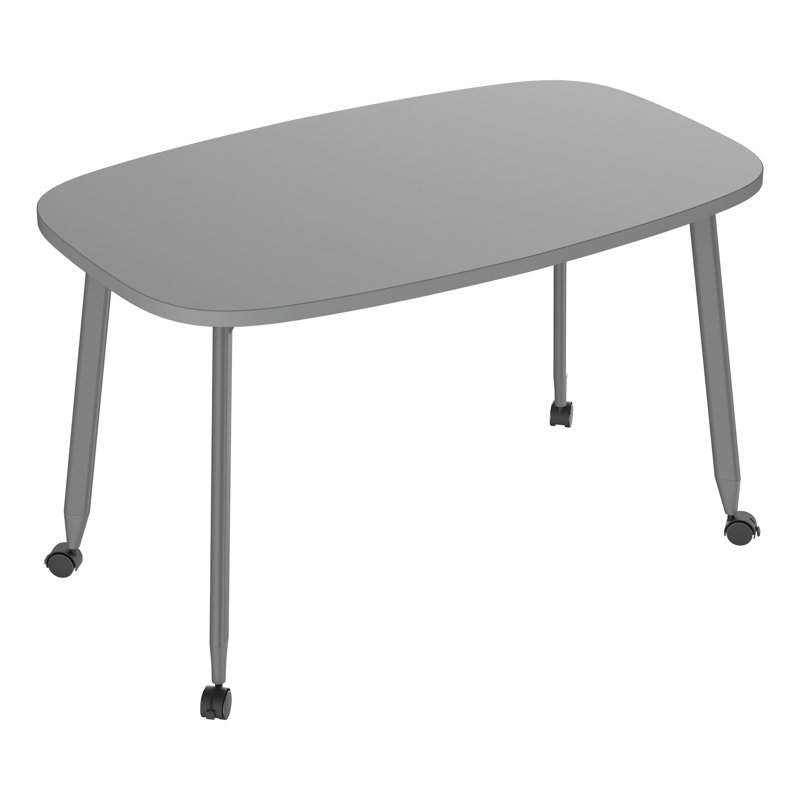Mobile Rounded Rectangle Table – Versatile Creative Workspace, Gray