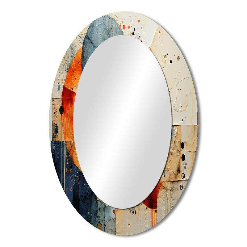 Mixed Media - Miroir mural moderne bleu sarcelle, 36 po x 24 po