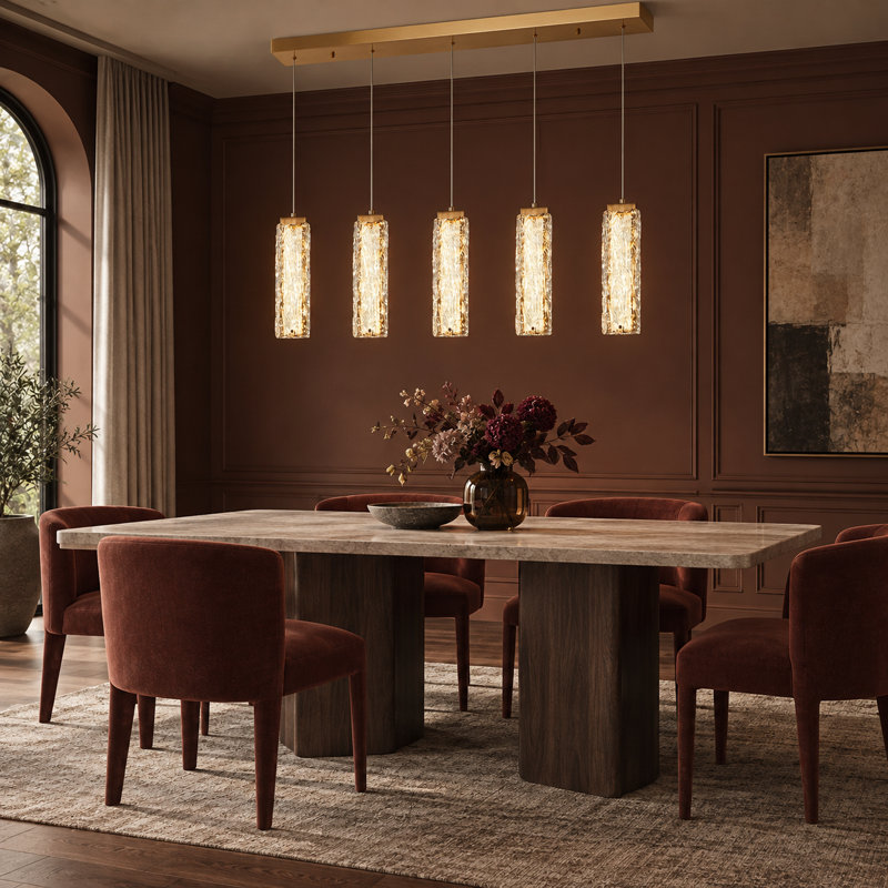 Creswell 5 - Light Kitchen Island Square / Rectangle LED Pendant