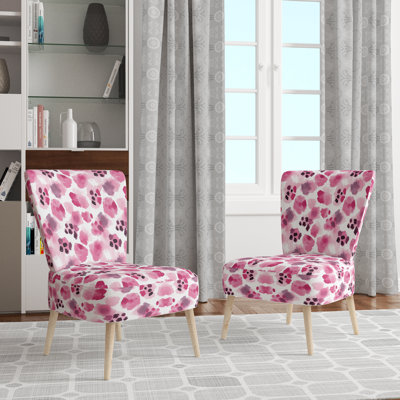 Chaise d'appoint rembourrée à imprimé animal filles - léopard rose doux