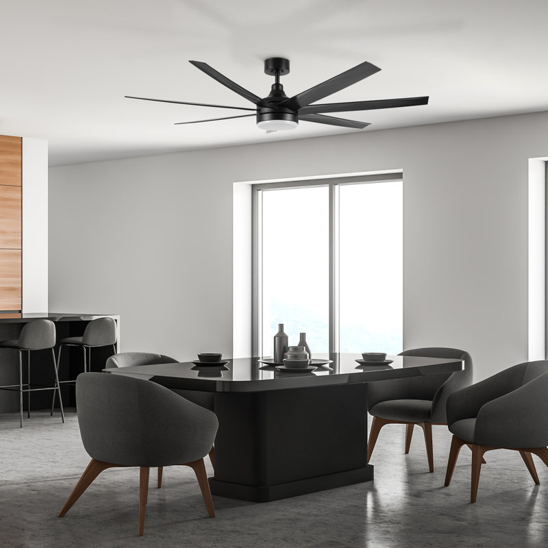 Ventilateur de plafond de 65 pouces avec télécommande et ensemble d'éclairage inclus.