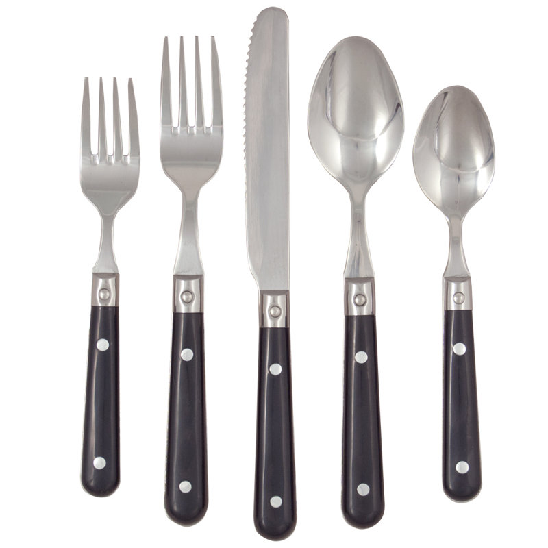 Kinard Flatware Set, 20-piece, Service for 4, Black