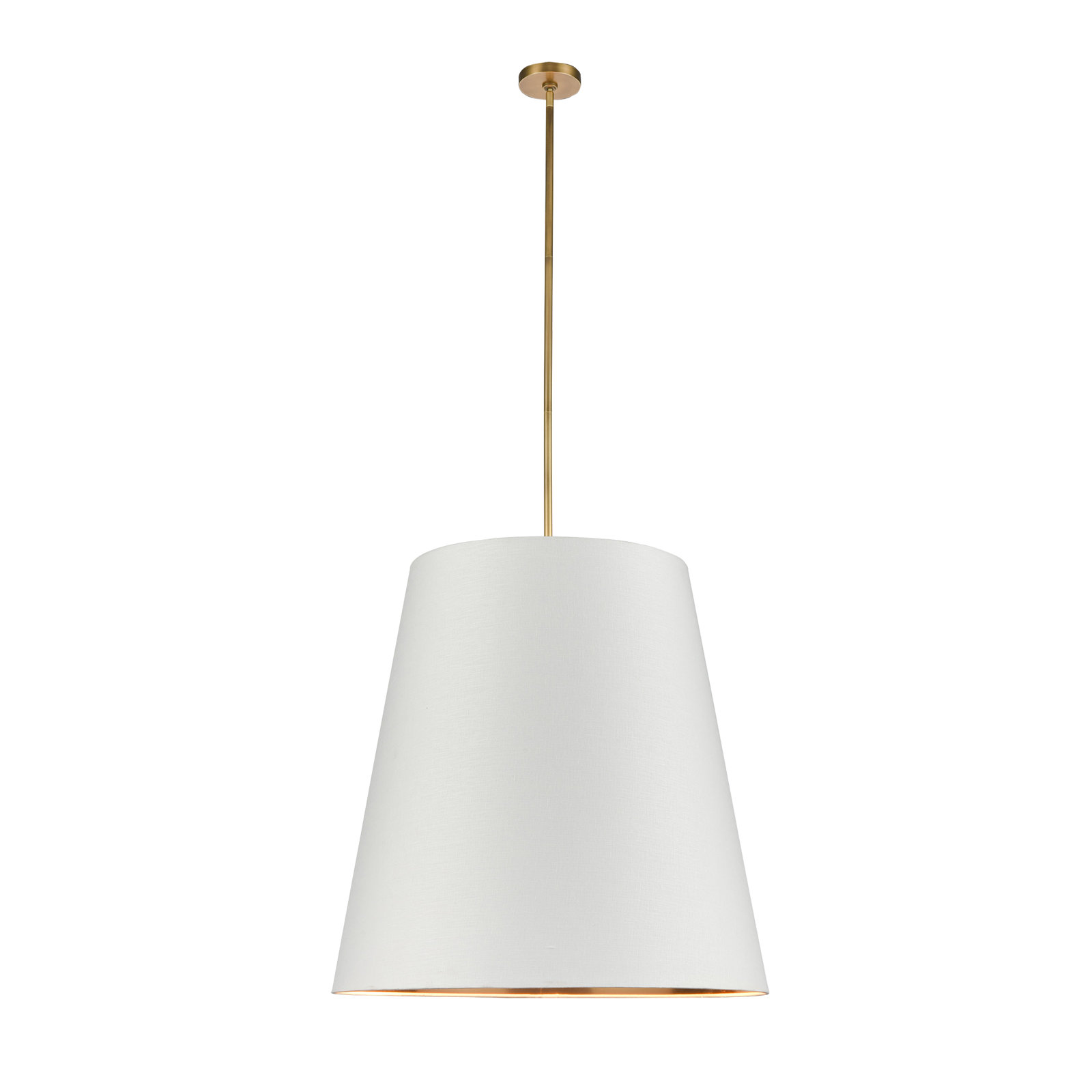 3 Light Steel Pendant, White, Gold, 76.88" H x 30" W x 30" D