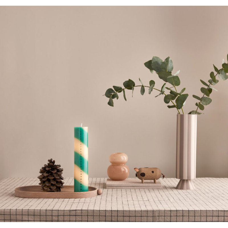 Christmas Calendar Unscented Pillar Candle, Green