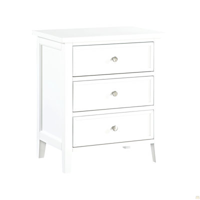 Luca 3-Drawer Nightstand - White