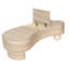 Table basse irrégulière avec plateau rabattable et compartiment de rangement caché