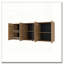 Armoire murale en chêne naturel naturel en mélamine avec 4 portes et rangement en verre