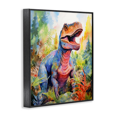 Giclée de dinosaure T-Rex coloré dans la jungle, design par Creative Studio