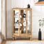 Vitrine Curio avec charme rétro et dossier en miroir lumineux-126088717