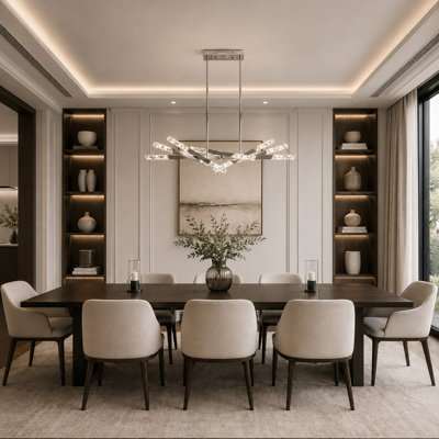 Modern 12-Light LED Crystal Chandelier 