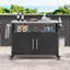Opaline Rolling 54.5" Outdoor Kitchen Island With Stainless Steel Tabletop With Lockable Wheels