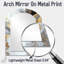 Blanc et or marbre abstrait II - miroir décoratif en arche de marbre, miroir mural asymétrique blanc, impression d'art en métal-1547565244