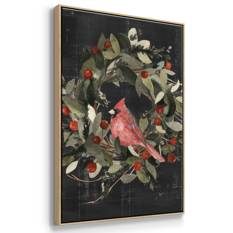 Christmas Cardinal I, toile tendue avec châssis I, H 25 po x l 17 po x P 1,5 po, Naturel
