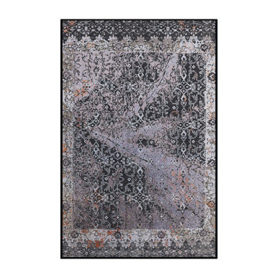 Tapis gris / noir Ikat