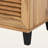 Mylene 2-Slatted Door Oak Finish 8-Shelves Shoe Cabinet, 27.2" H X 44.15" W X 14.29" D