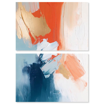 «Orange Infusion II», ensemble de 2 toiles par Art Remedy