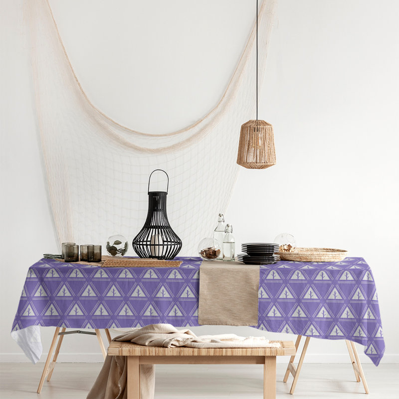 Nappe d’arbre minimaliste classique Barbra, Mauve / Blanc