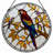 7.8"H Parrot Birds Stained Glass Window Panel-576493875