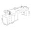 Bureau de table rectangulaire gris en bois manufacturé avec 3 tiroirs-1909761606-1909761604