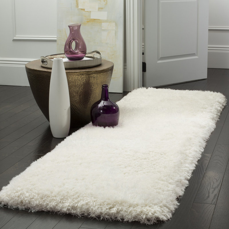 Handmade Tufted Ivory Area Rug, Runner 69 x 183cm