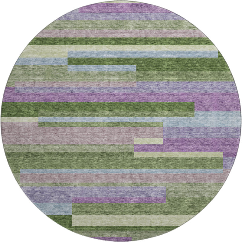 Premium Machine Washable Prisco Cactus Rug, Round 8'