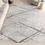 Tapis contemporain ivoire, gris et gris anthracite à rayures abstraites Amii-830570038