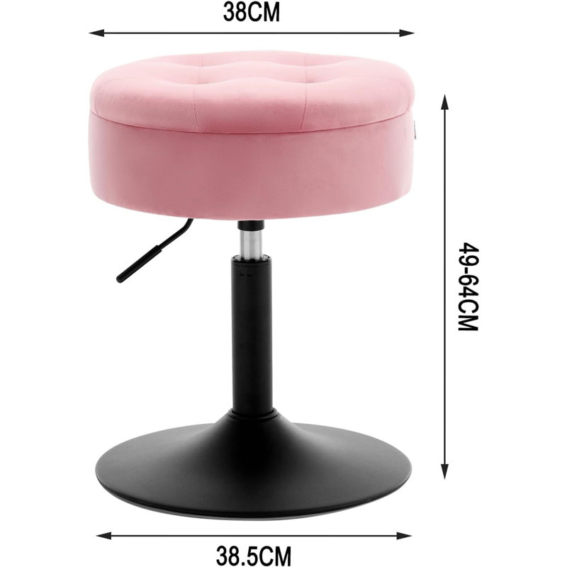 Lieven Adjustable Height Ergonomic Lab Stool, Pink