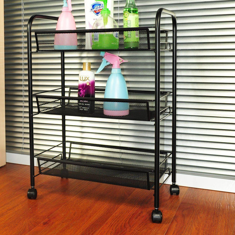 62 cm H x 44 cm W Utility Cart, Black