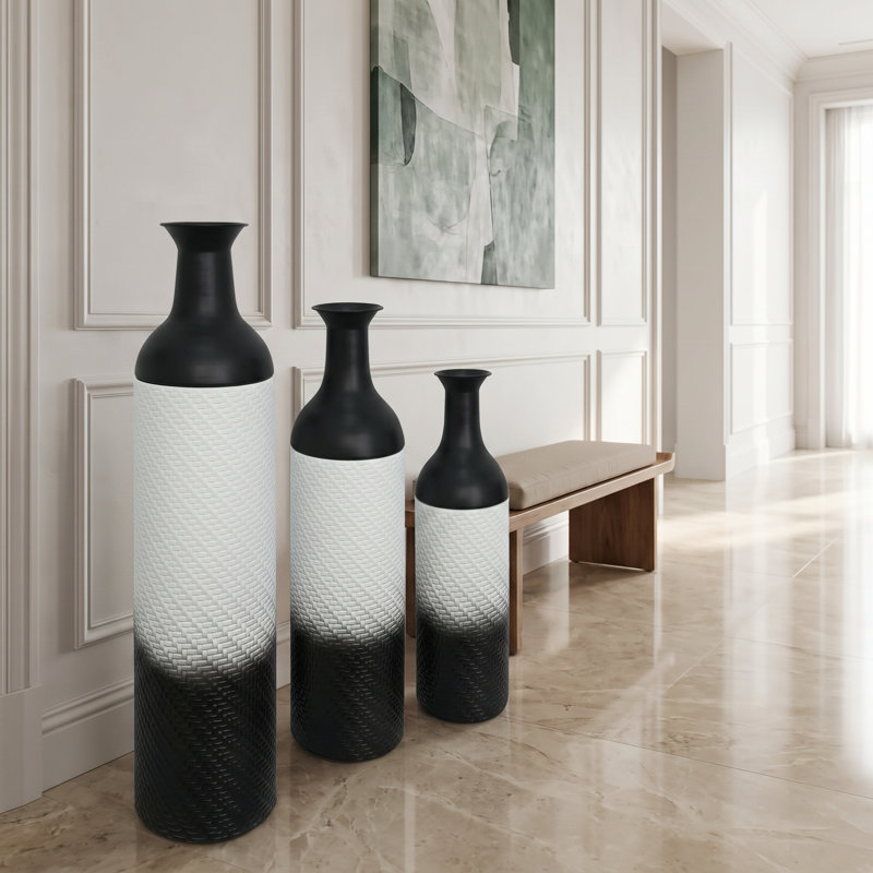 Vase de sol en métal texturé ombré de 71 cm (paquet de 3)