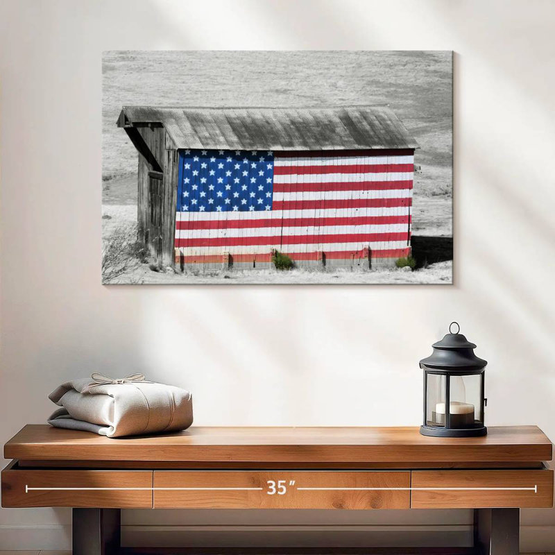 Borges American Flag Barn, 30" H x 45" W
