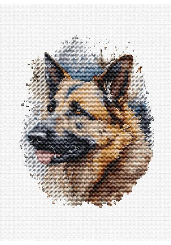 The German Shepherd Counted Cross-Stitch Kit by Luca-S BC214L