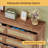 8-Drawer Rattan Dresser with Rolling Wheels, Walnut